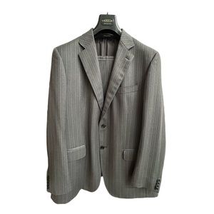 Grey Stripe Italian Wool Suit - Lardini